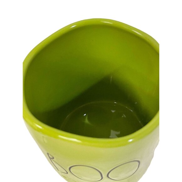 RAE Dunn Artisan Collection Green Pumpkin Face Boo Spooky Halloween Mug 3W 5H - Picture 8 of 9